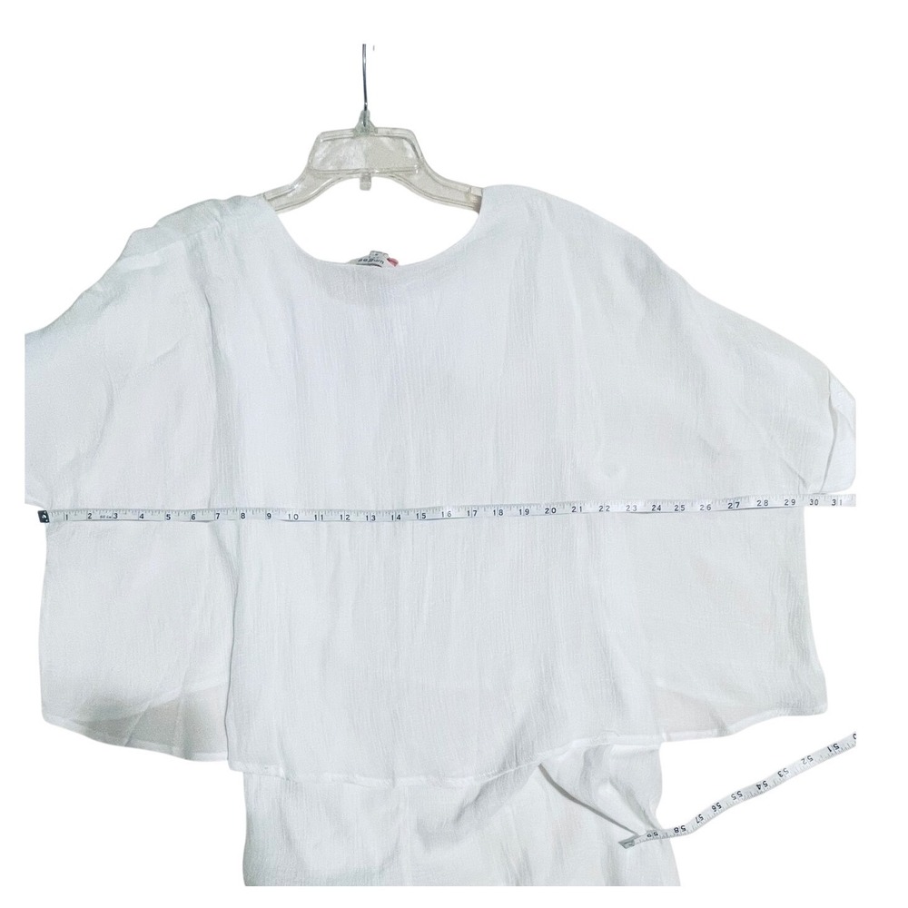 Umgee White Layered Gauze Tunic Top Boho Oversized Short Sleeve Medium NEW - Picture 7 of 11